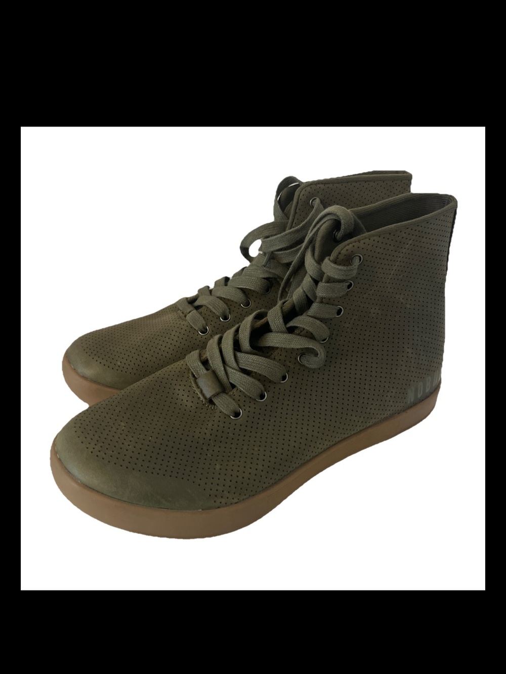 NOBULL Olive Green High-Top Perforated Sneakers US Men’s 9 Womens 10.5